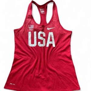 Nike Women's Red USA Dri-FIT Tank Top